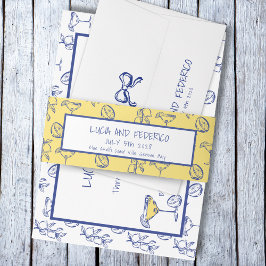 Cintas Para Invitaciones La Dolce Vita limones mediterráneos