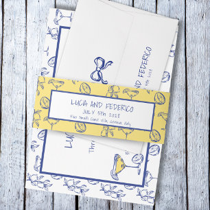 Cintas Para Invitaciones La Dolce Vita limones mediterráneos