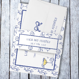 Cintas Para Invitaciones La Dolce Vita limones mediterráneos