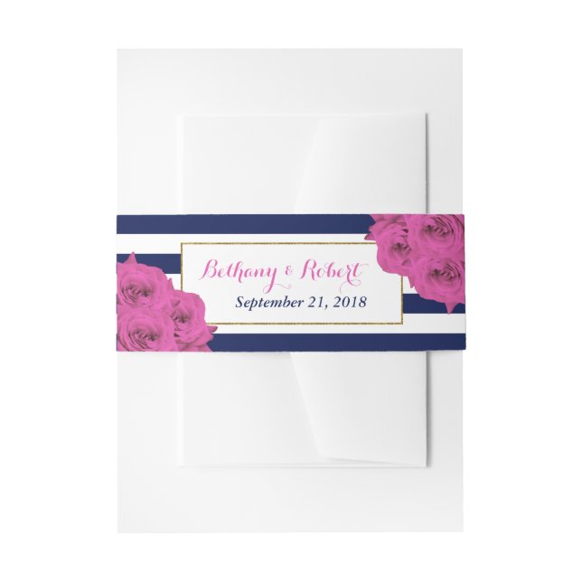 Cintas Para Invitaciones La Moda Moderna Colección Boda Luxe Roses Rosa (Anverso Ejemplo)