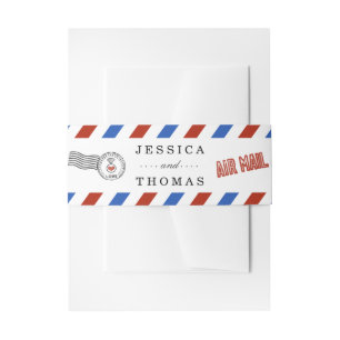 Cintas Para Invitaciones La moderna colección de Bodas de Airmail