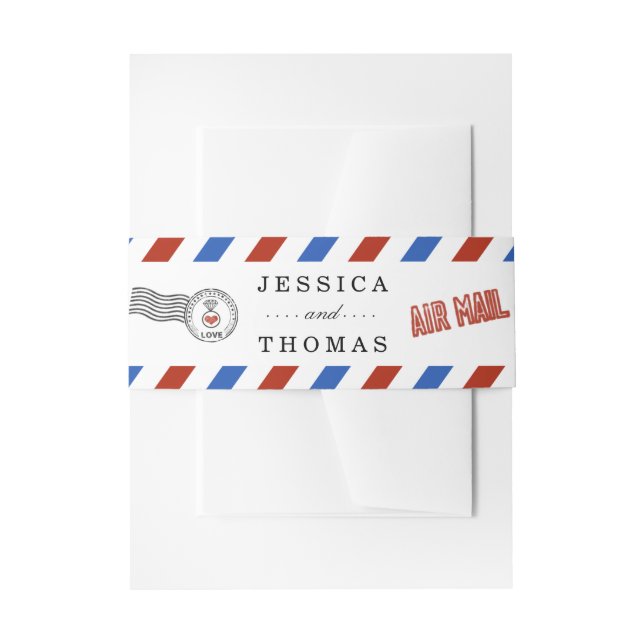 Cintas Para Invitaciones La moderna colección de Bodas de Airmail (Anverso Ejemplo)