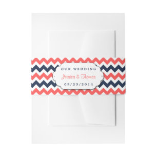 Cintas Para Invitaciones La moderna colección de Bodas de Chevron Navy & Co