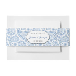 Cintas Para Invitaciones La moderna colección de Bodas Paisley - Azul