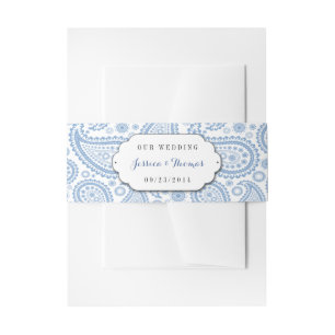 Cintas Para Invitaciones La moderna colección de Bodas Paisley - Azul