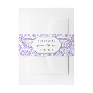 Cintas Para Invitaciones La moderna colección de Bodas Paisley - Púrpura
