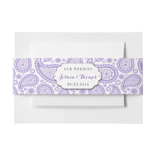 Cintas Para Invitaciones La moderna colección de Bodas Paisley - Púrpura