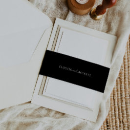 Cintas Para Invitaciones La moderna tipografía negra de la boda invita a la