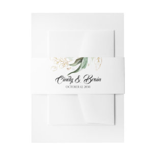 Cintas Para Invitaciones La vegetación dorada deja al Boda