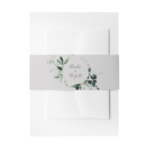 Cintas Para Invitaciones La vegetación esmeralda Boda gris