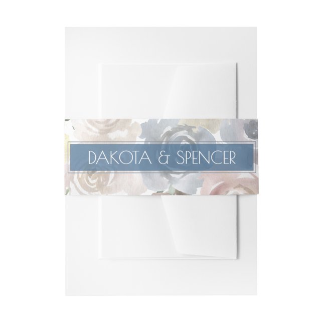 Cintas Para Invitaciones Lago Misty | Agradable Floral de pizarra húmeda su (Anverso Ejemplo)