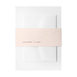 Cintas Para Invitaciones LANA moderna Latté Orquid Invitación Belly Band