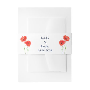 Cintas Para Invitaciones Las flores de amapola rojas son una elegante boda