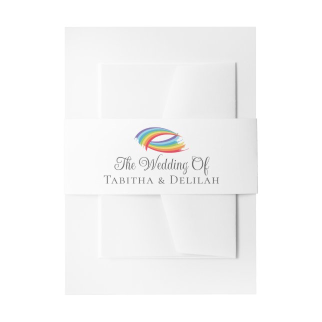Cintas Para Invitaciones Las olas de arcoiris son una hermosa boda personal (Anverso Ejemplo)