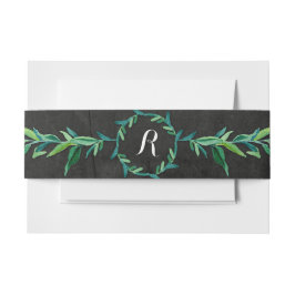 Cintas Para Invitaciones Laurel Wreath Olive Leaf Branch Chalkboard moderno