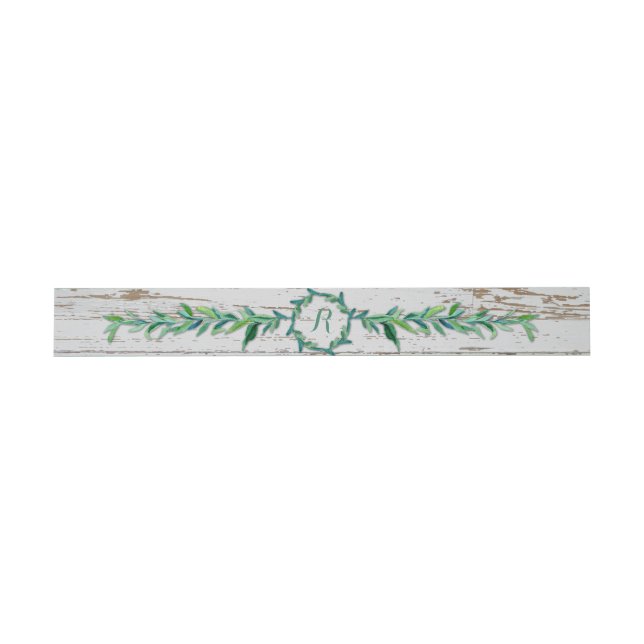 Cintas Para Invitaciones Laurel Wreath Olive Leaf Branch Madera Moderna (Superficie plana)
