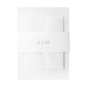 Cintas Para Invitaciones Lauren Gold Monogram Elegant Wedding