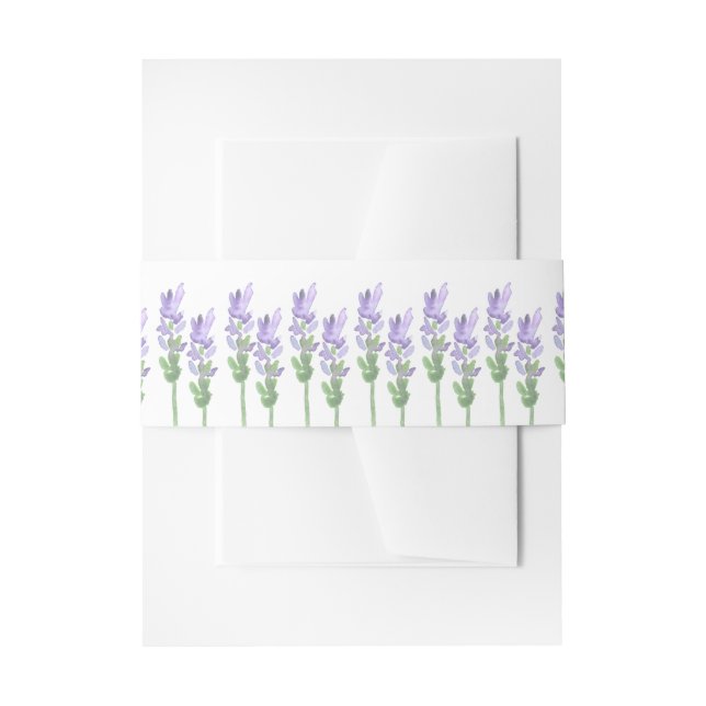 Cintas Para Invitaciones Lavanda francesa acuarela sobre blanco (Anverso Ejemplo)