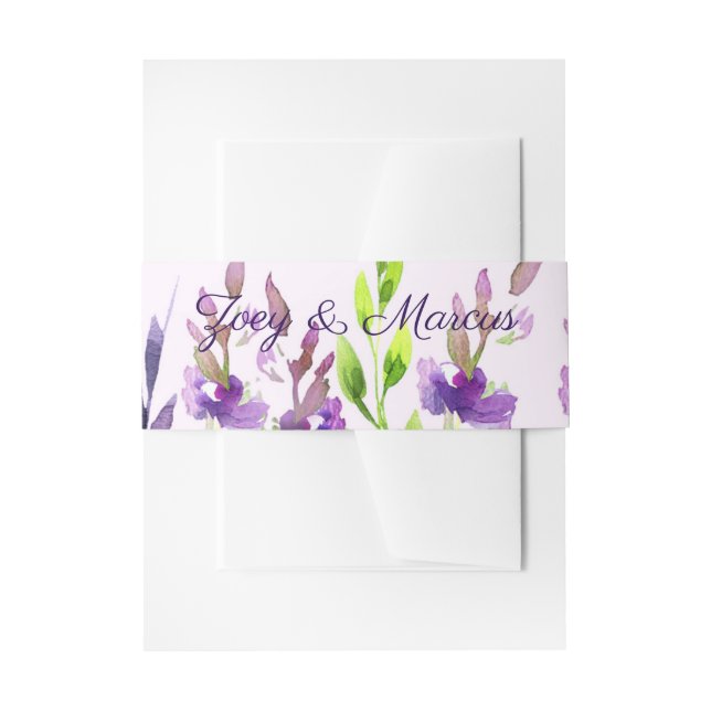 Cintas Para Invitaciones Lavanda púrpura acuarela (Anverso Ejemplo)