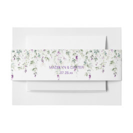 Cintas Para Invitaciones Lavanda púrpura Manga verde pálida Banda Belly