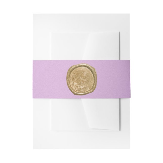 Cintas Para Invitaciones Lavanda y oro (Anverso Ejemplo)
