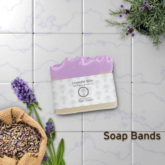 Cintas Para Invitaciones Lavender Artisan Soap Band Wrap Packaging (Subido por el creador)