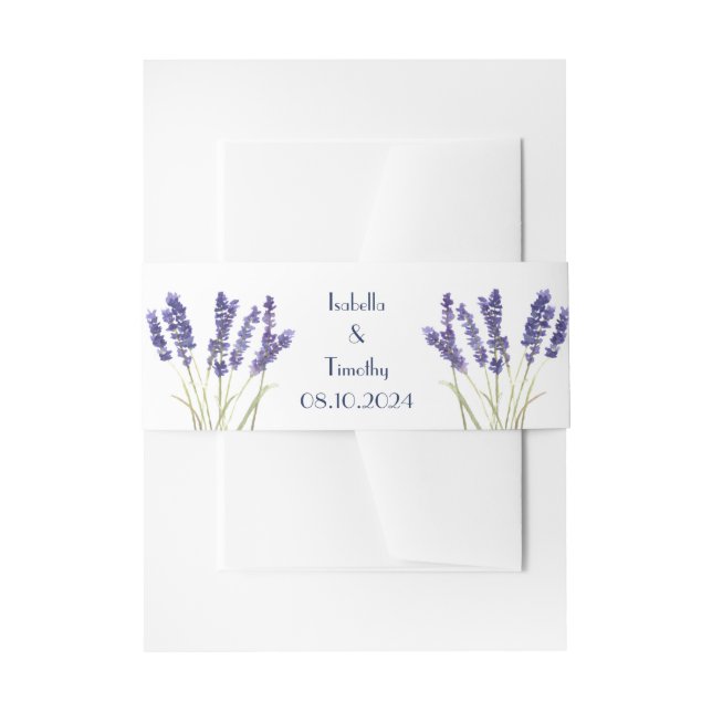 Cintas Para Invitaciones Lavender Flores Púrpura Boda Floral Elegante (Anverso Ejemplo)