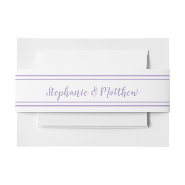Cintas Para Invitaciones Lavender Modern Classic Wedding Invitation (Anverso Ejemplo)