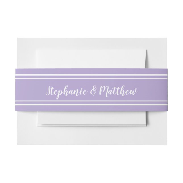 Cintas Para Invitaciones Lavender Modern Elegant Wedding Invitation (Anverso Ejemplo)