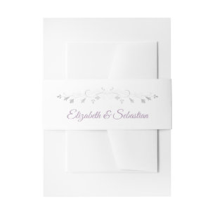 Cintas Para Invitaciones Lavender Plata Púrpura Flourish Elegante Boda