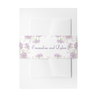 Cintas Para Invitaciones Lavender Purple Rose Wedding