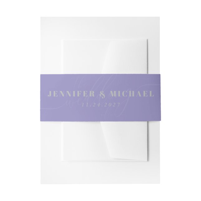 Cintas Para Invitaciones Lavender Silver Basic the wedding of monogram (Anverso Ejemplo)