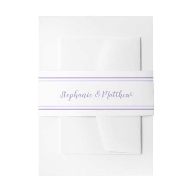 Cintas Para Invitaciones Lavender Simple Elegant Modern Wedding (Anverso Ejemplo)