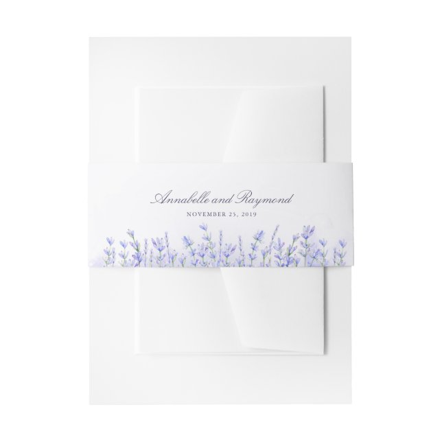 Cintas Para Invitaciones Lavenders Floral Purple Boda (Anverso Ejemplo)