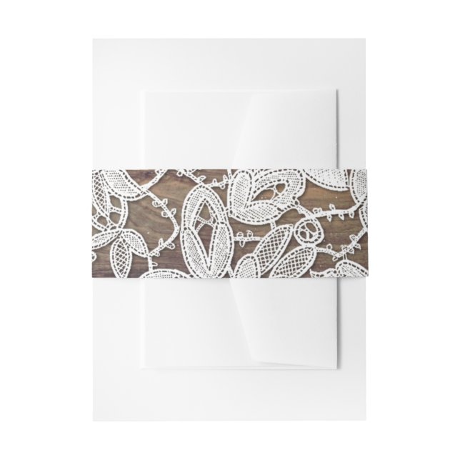 Cintas Para Invitaciones Lazo blanco | Boda Barn Wood (Anverso Ejemplo)