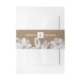 Cintas Para Invitaciones Lazo blanco | Boda de papel Kraft 