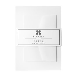 Cintas Para Invitaciones Lazo de cinta clásico boda en blanco y negro