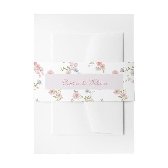 Cintas Para Invitaciones Lazos y Flores Silvestres (Anverso Ejemplo)