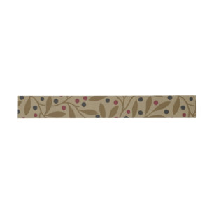 Cintas Para Invitaciones Leaf Berry Classic Colored Bonito Pattern Art