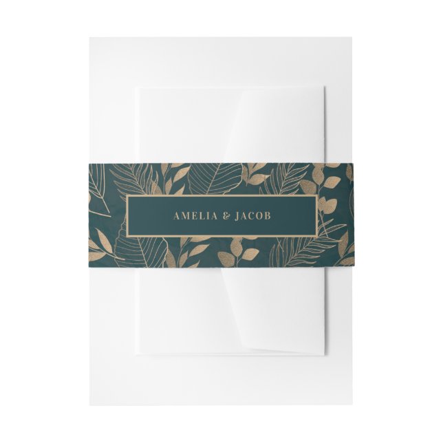 Cintas Para Invitaciones Leaf de oro (Anverso Ejemplo)