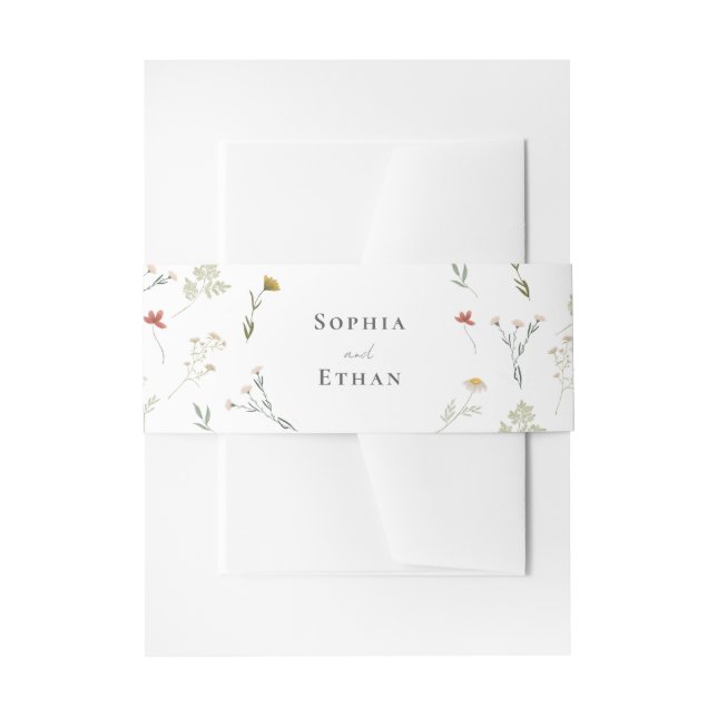 Cintas Para Invitaciones Leander Wildflower Boda (Anverso Ejemplo)