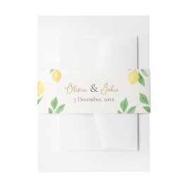 Cintas Para Invitaciones Lemon Citrus Green Wedding Invitation Belly Band