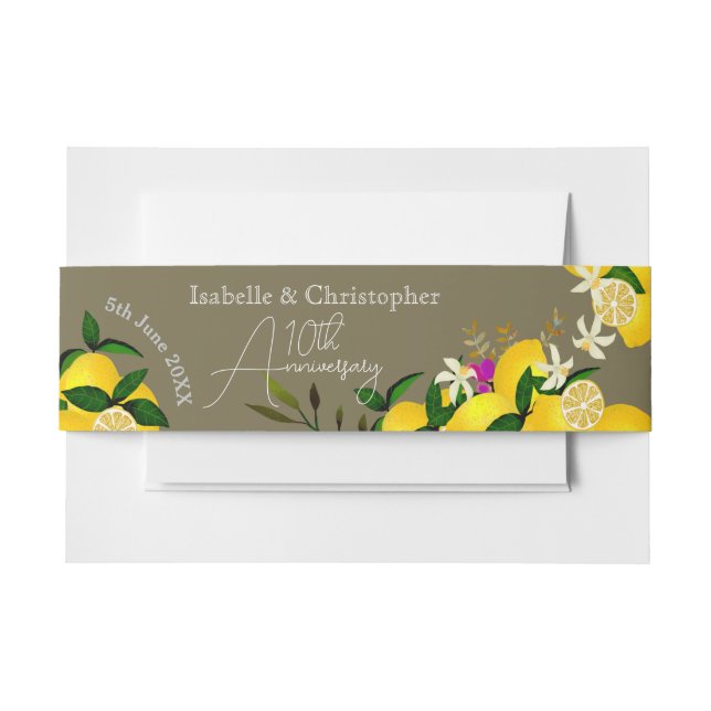 Cintas Para Invitaciones Lemon Squeeze Invitation Belly Band (Anverso Ejemplo)