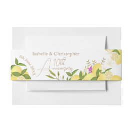 Cintas Para Invitaciones Lemon Squeeze White Invitation Belly Band