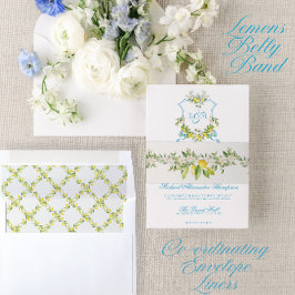 Cintas Para Invitaciones Lemones de invitación a la boda mediterránea