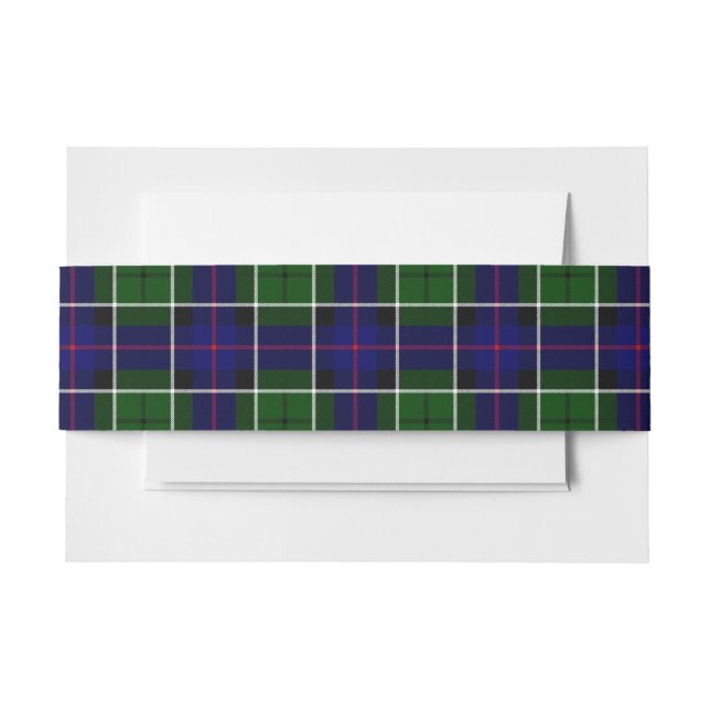 Cintas Para Invitaciones Leslie Scottish Tartan Belly Band (Anverso Ejemplo)