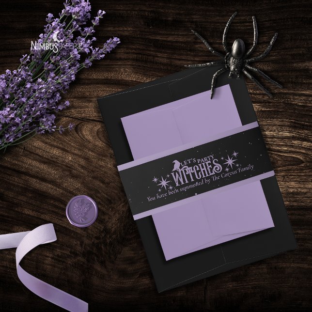 Cintas Para Invitaciones Let's Party Witches Halloween Belly Band (Subido por el creador)