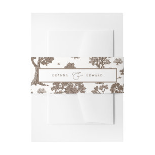 Cintas Para Invitaciones LILLIE Elegant Mocha Brown Boda