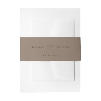 Cintas Para Invitaciones LILLIE Elegant Mocha Brown Boda
