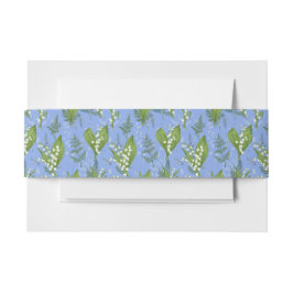 Cintas Para Invitaciones Lily of Valley con Ferns || Azul